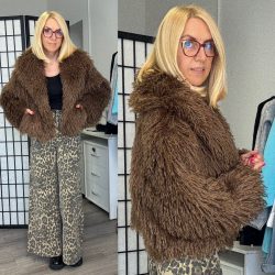 Charm göndörszőrű bunda-csoki