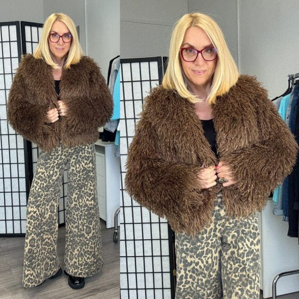 Charm göndörszőrű bunda-csoki