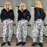 Dolce Vita gumis derekú mintás nadrág77952-világosszürke