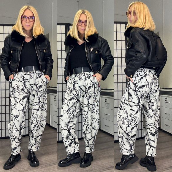 Dolce Vita gumis derekú mintás nadrág77952-világosszürke