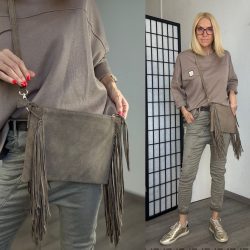 Lexi rojtos bőrtáska - taupe