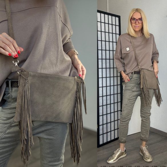 Lexi rojtos bőrtáska - taupe