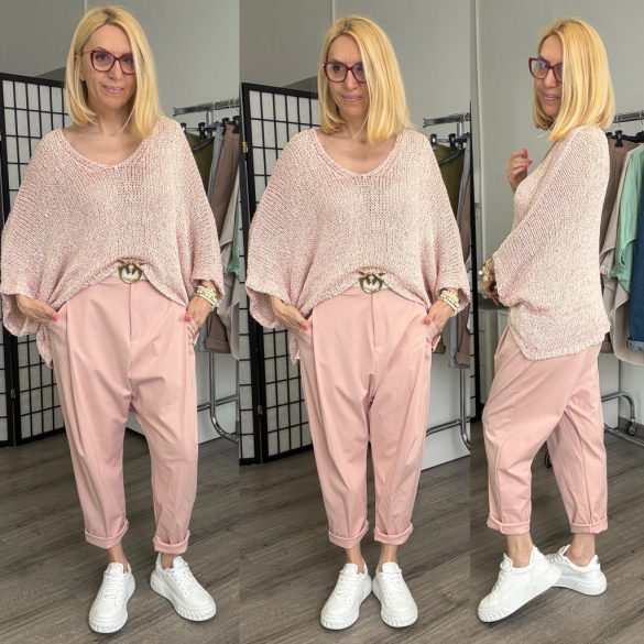 SUN ülepes cipzáros nadrág 6358 - púder