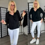 Elisa fodros pamut felső kötővel 50980 - fekete