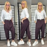 SUN ülepes vastagabb cipzáros nadrág 6358 - bordó