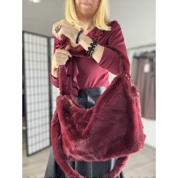 Lina szőrös táska SP9025-bordó