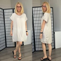 Vibe pamut viszkóz basic tunika 23118 - bézs