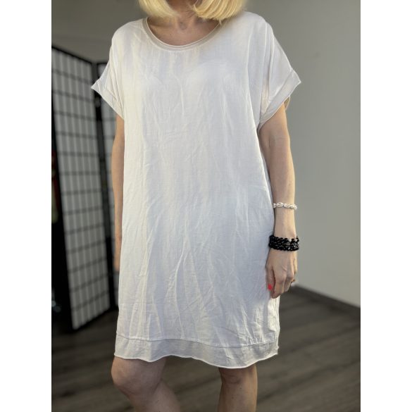 Vibe pamut viszkóz basic tunika 23118 - bézs