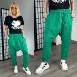 158C pamut - vászon ülepes nadrág 53171 - benettonzöld