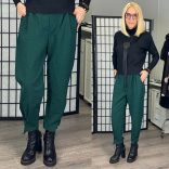 Mandy nadrág övvel 7048 - sötétzöld