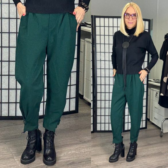 Mandy nadrág övvel 7048 - sötétzöld