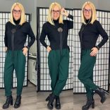 Mandy nadrág övvel 7048 - sötétzöld