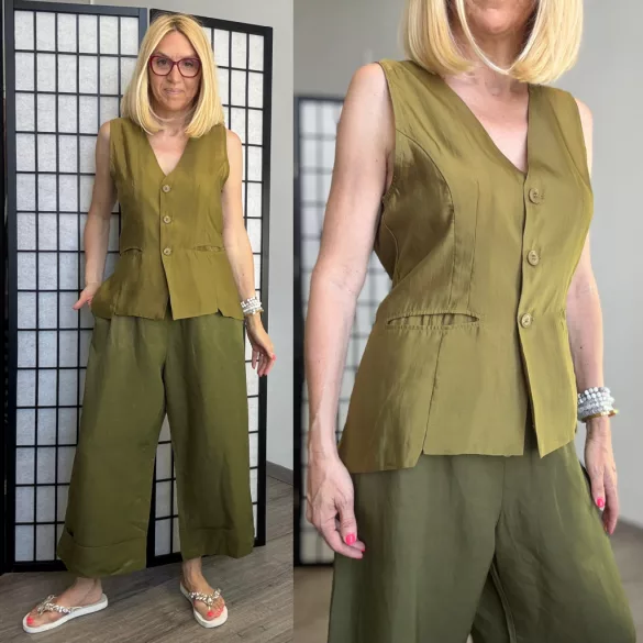 Wendy Trendy hátul összeköthető mellény 250006-khaki