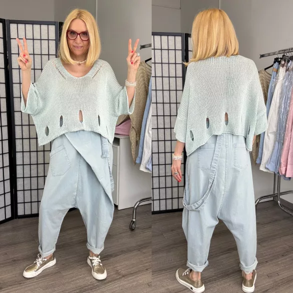 Hello Mya gumis derekú elasztikus ülepes farmer70870-világoskék