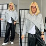 STAR crop hosszú ujjú csomós felső 5067 - szürke