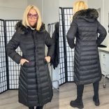 AG Wolf steppelt karcsúsított kabát szőrmés kapucnival AG1-9234-fekete