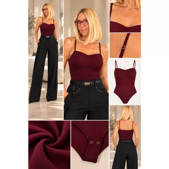 ELSA.M pántos szivacsos basic body MCY06148-bordó