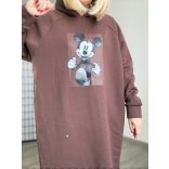 Mickey bélelt, kapucnis pamut ruha 5271 - csokibarna