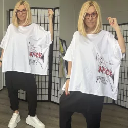 158C Amore oversize pamut tunika 56900 - fehér