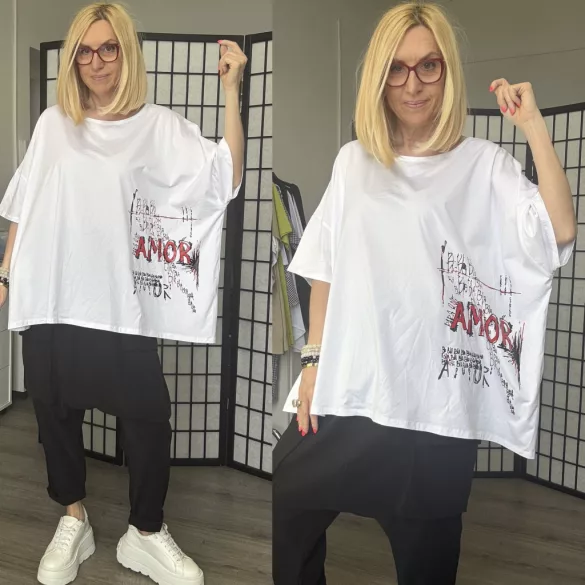 158C Amore oversize pamut tunika 56900 - fehér