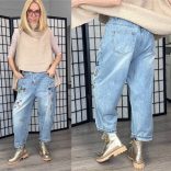 Wendy Trendy hímzett farmer - világoskék