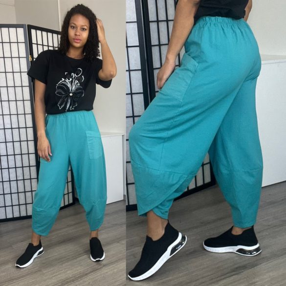 Astra zsebes pamut nadrág-türkiz