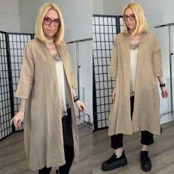 Hillary áttetsző, pamut kardigán 22990 - cappuccino