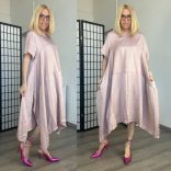 USee kétoldalt hosszabb nyári ruha282-púder