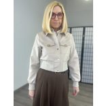 Vopse arany patentos crop bőrdzseki V6398-bézs