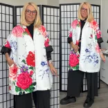 Wendy Trendy gombos virágos kabát224040-fehér