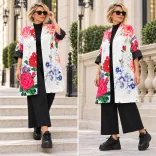 Wendy Trendy gombos virágos kabát224040-fehér