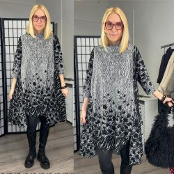 Mitica aszimmetrikus ruha 8031.2-szürke