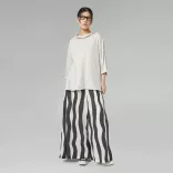 Wendy Trendy Csíkos bőszárú vászon nadrág 826031-bézs/fekete