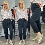 Missy gumis derekú nadrág övvel 7395 - fekete