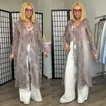 Beauty Woman fodros kaftánBW096-002-lila/barna