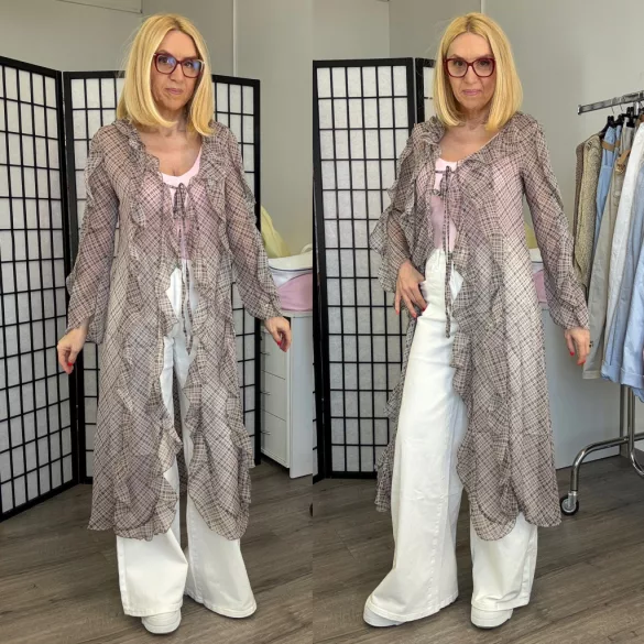 Beauty Woman fodros kaftánBW096-002-lila/barna