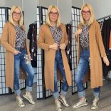 Alice hosszú ujjú kardigán  9539 - camel