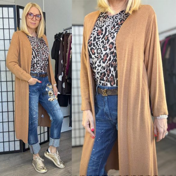 Alice hosszú ujjú kardigán  9539 - camel