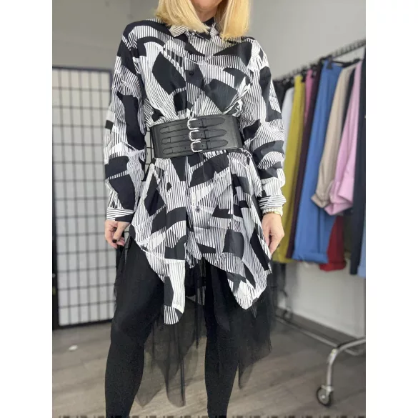 Fly Out vászon, tüllös ingruha 1591-fekete/fehér