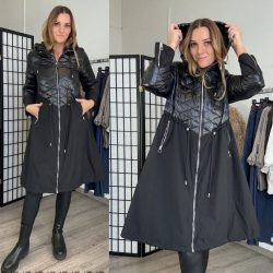 Horne steppelt átmeneti kabát 2967-fekete