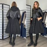 Horne steppelt átmeneti kabát 2967-fekete