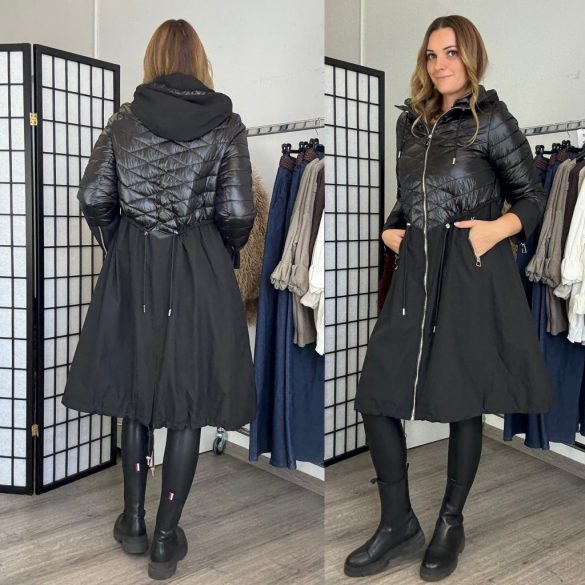 Horne steppelt átmeneti kabát 2967-fekete