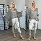 Sea horgolt felső - taupe