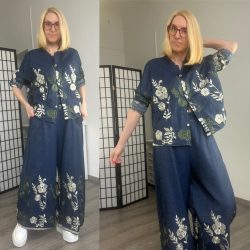 Blue Royal hímzett farmerhatású ing4347