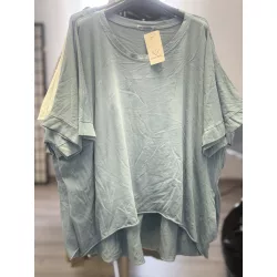   Xin Xin oversize környakú basic pamut felső 9562 - farmerkék