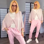Britani elől csavart kötött felső72829-rózsaszín