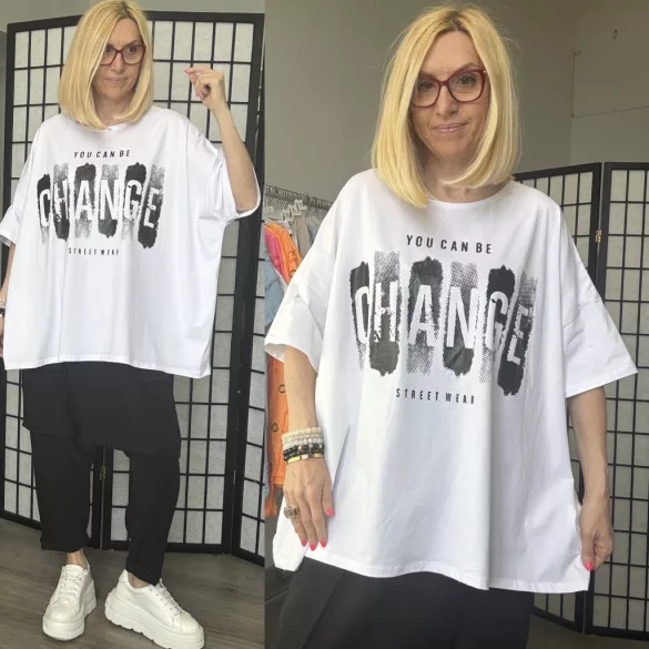 158C Change oversize pamut tunika 56900 - fehér