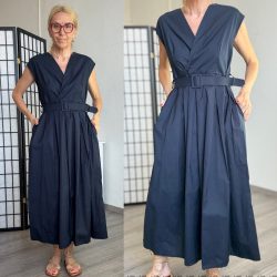 Unique pamut ujjatlan ruha övvel 12200 - sötétkék