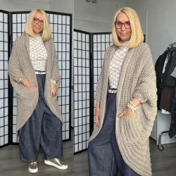 Laila kötött kardigán 20957-26-taupe