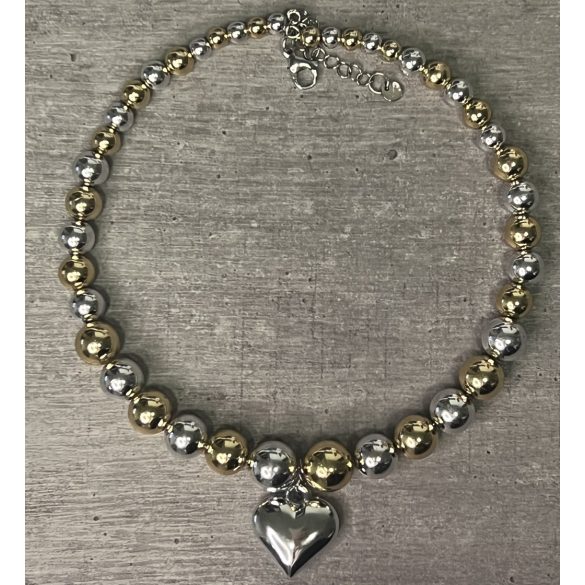 Pearly Heart nyaklánc - N75120 - arany-ezüst